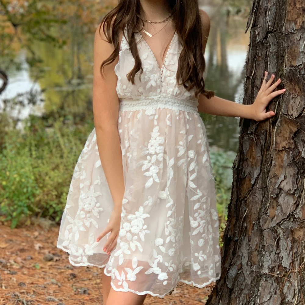 Flower Lace Homecoming Dress